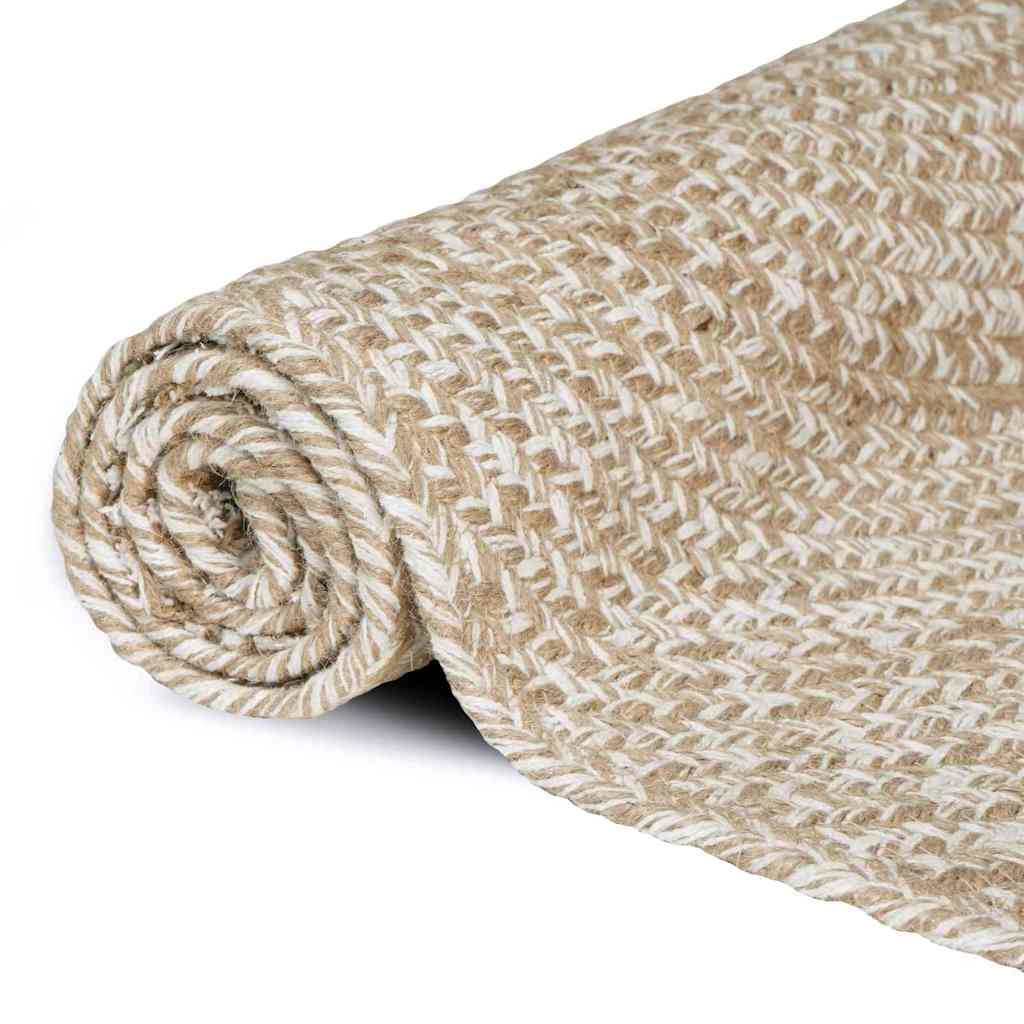 vidaXL Area Rugs Natural and White 60 x 400 cm Jute
