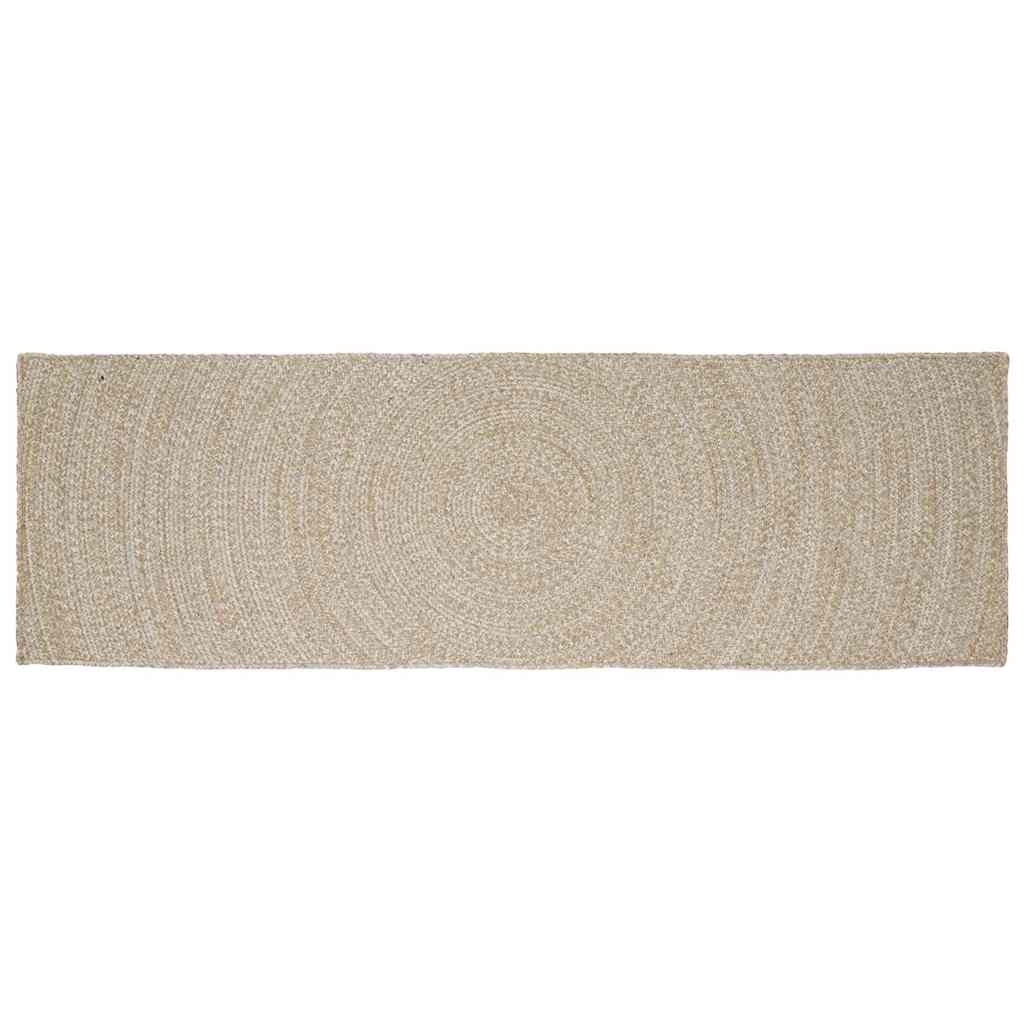 vidaXL Area Rugs Natural and White 80 x 200 cm Jute