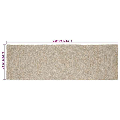 vidaXL Area Rugs Natural and White 80 x 200 cm Jute