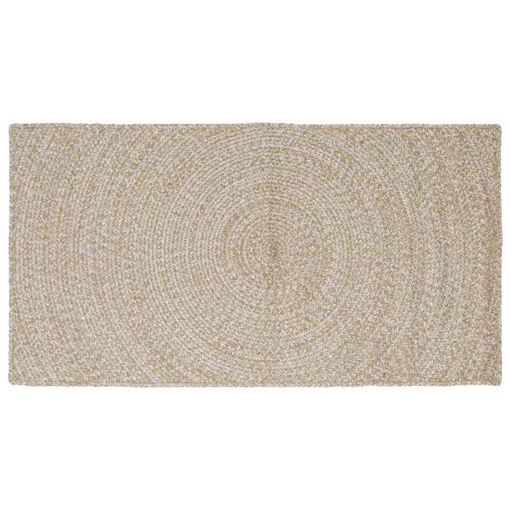 vidaXL Area Rugs Natural and White 100 x 200 cm Jute