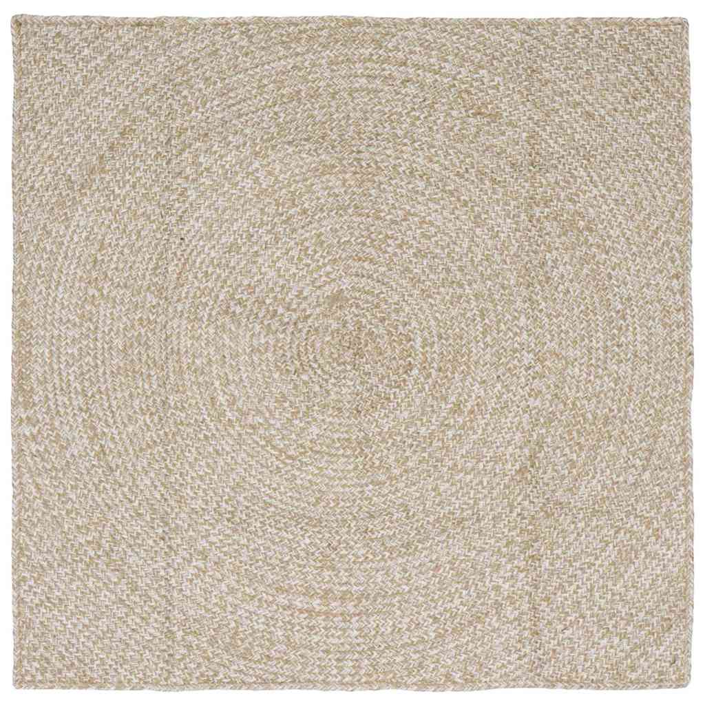 vidaXL Area Rugs Natural and White 120 x 120 cm Jute