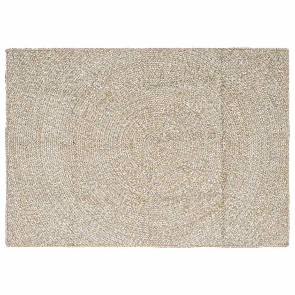 vidaXL Area Rugs Natural and White 140 x 200 cm Jute