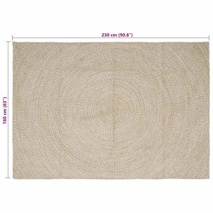 vidaXL Area Rugs Natural and White 160 x 230 cm Jute