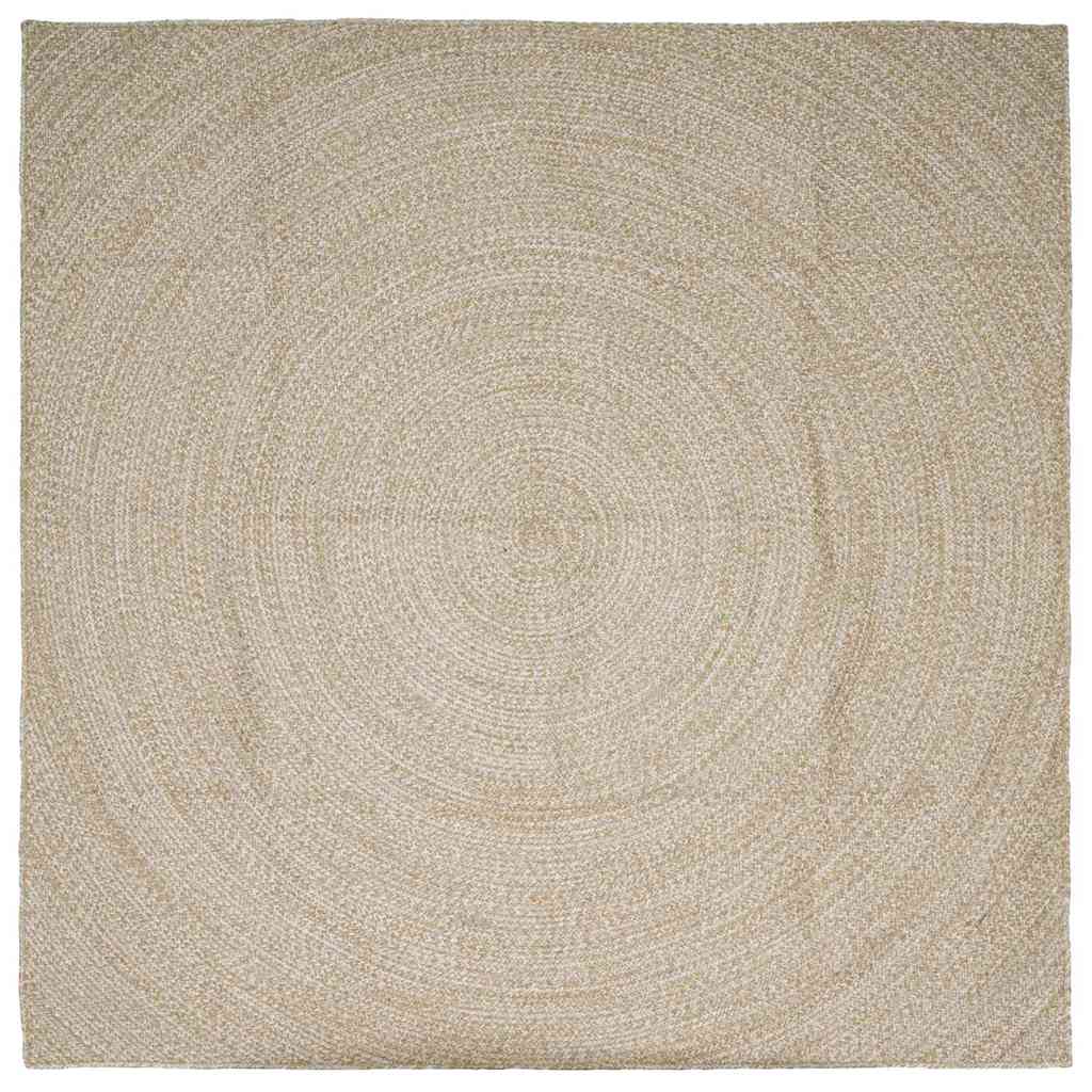 vidaXL Area Rugs Natural and White 200 x 200 cm Jute