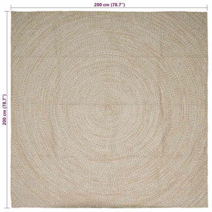vidaXL Area Rugs Natural and White 200 x 200 cm Jute