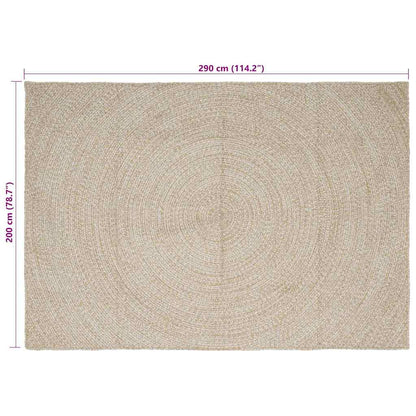 vidaXL Area Rugs Natural and White 200 x 290 cm Jute