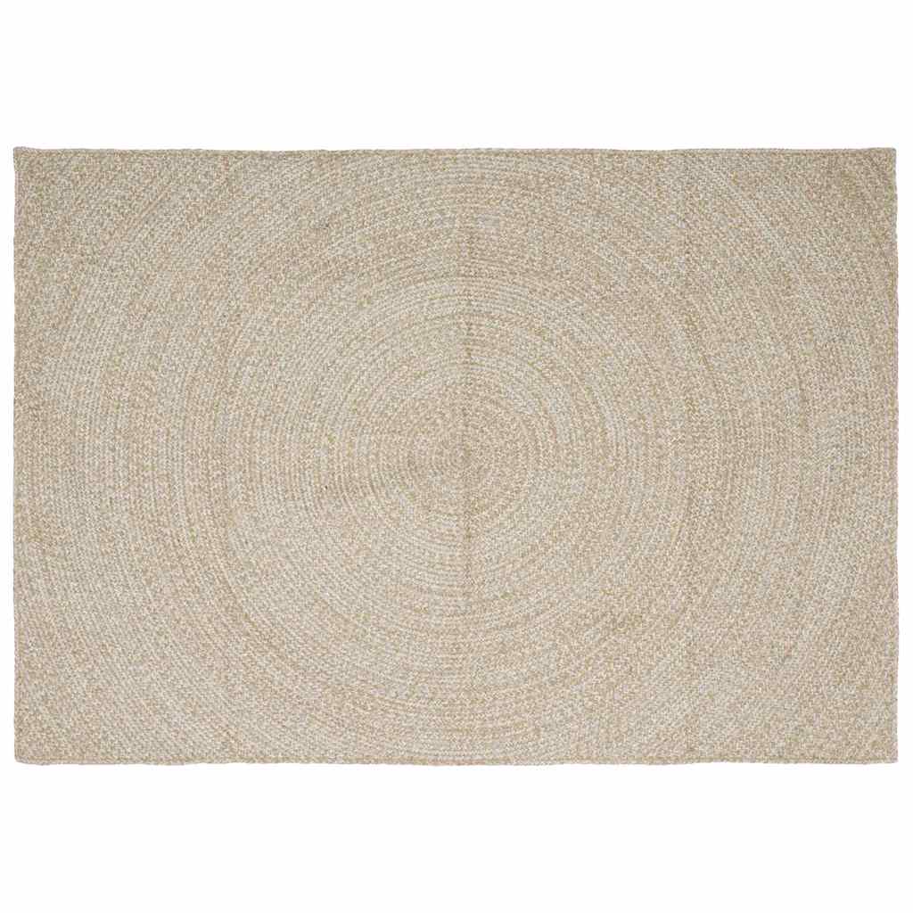 vidaXL Area Rugs Natural and White 240 x 340 cm Jute