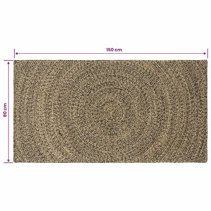 vidaXL Area Rugs Natural and Black 80 x 150 cm Jute