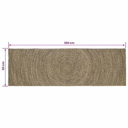 vidaXL Area Rugs Natural and Black 80 x 250 cm Jute