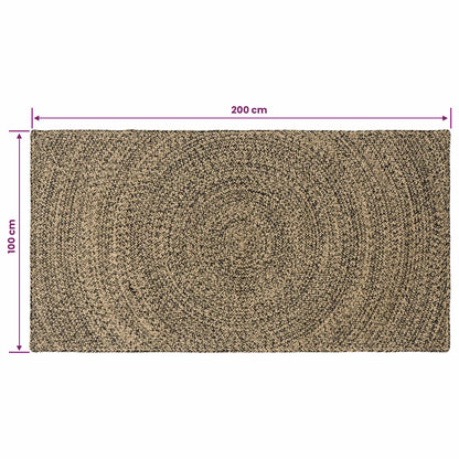 vidaXL Area Rugs Natural and Black 100 x 200 cm Jute