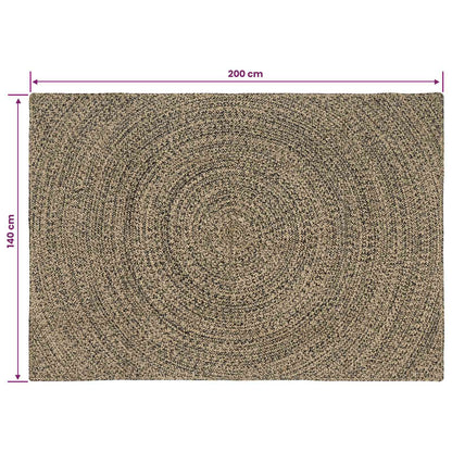 vidaXL Area Rugs Natural and Black 140 x 200 cm Jute
