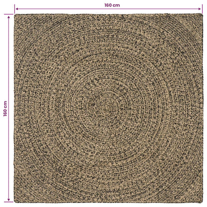 vidaXL Area Rugs Natural and Black 160 x 160 cm Jute