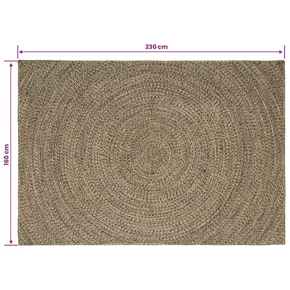 vidaXL Area Rugs Natural and Black 160 x 230 cm Jute
