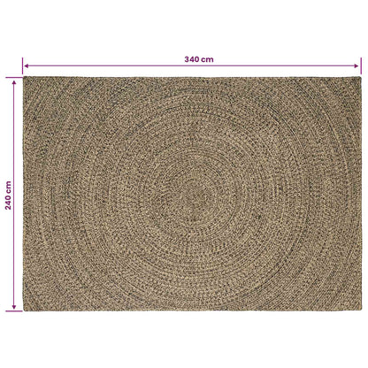 vidaXL Area Rugs Natural and Black 240 x 340 cm Jute