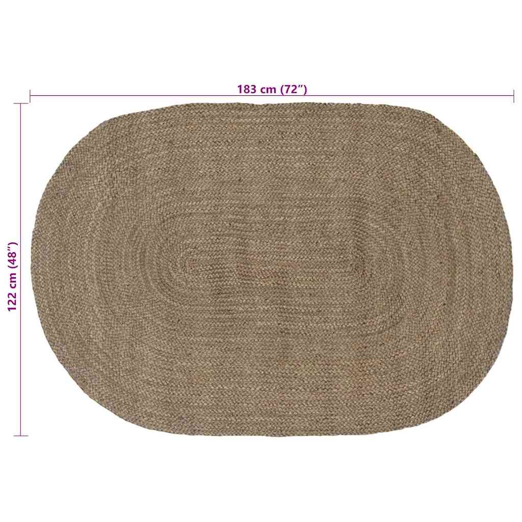 vidaXL Area Rugs Grey 122 x 183 cm Jute