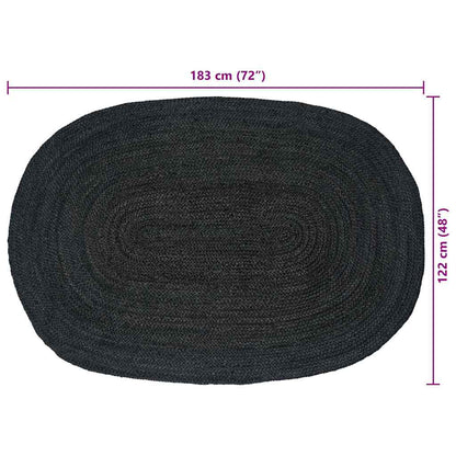 vidaXL Area Rugs Dark Grey 122 x 183 cm Jute