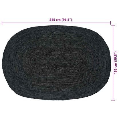 vidaXL Area Rugs Dark Grey 152 x 245 cm Jute