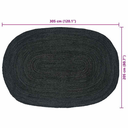vidaXL Area Rugs Dark Grey 205 x 305 cm Jute