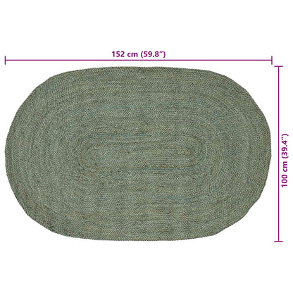 vidaXL Area Rugs Olive Green 100 x 152 cm Jute