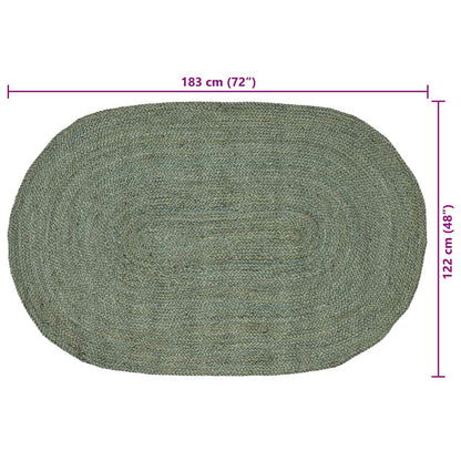 vidaXL Area Rugs Olive Green 122 x 183 cm Jute