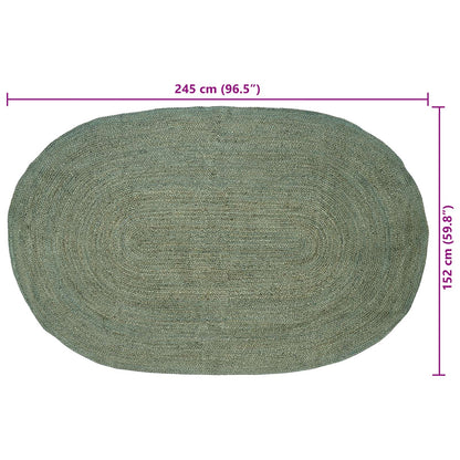 vidaXL Area Rugs Olive Green 152 x 245 cm Jute