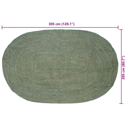 vidaXL Area Rugs Olive Green 205 x 305 cm Jute