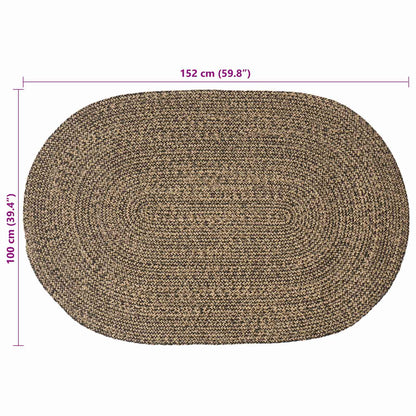 vidaXL Area Rugs Black 100 x 152 cm Jute