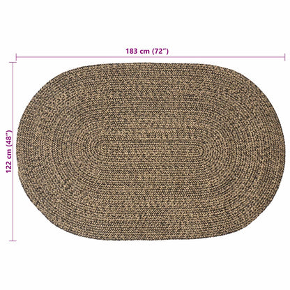vidaXL Area Rugs Black 122 x 183 cm Jute