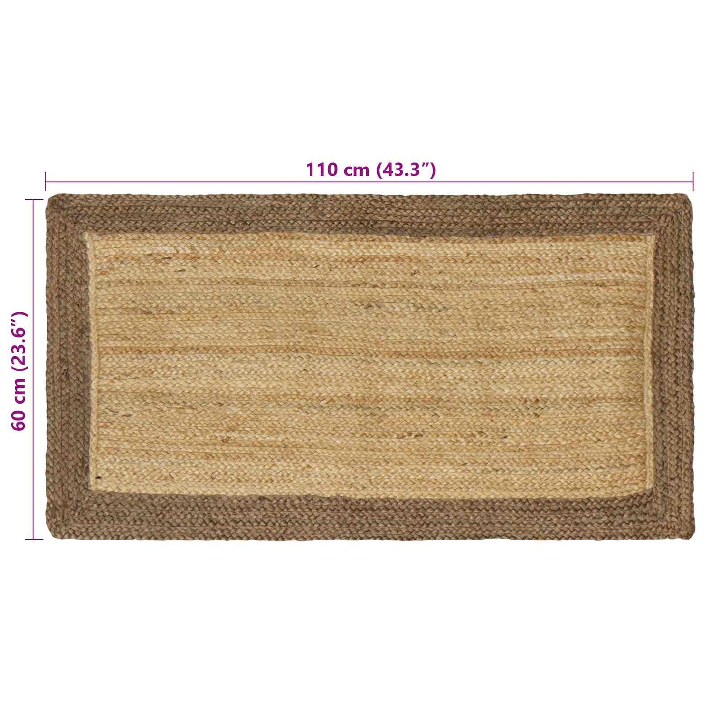 vidaXL Area Rugs Grey 60 x 110 cm Jute