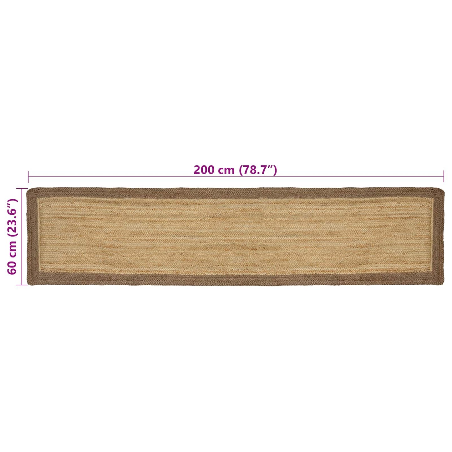 vidaXL Area Rugs Grey 60 x 200 cm Jute