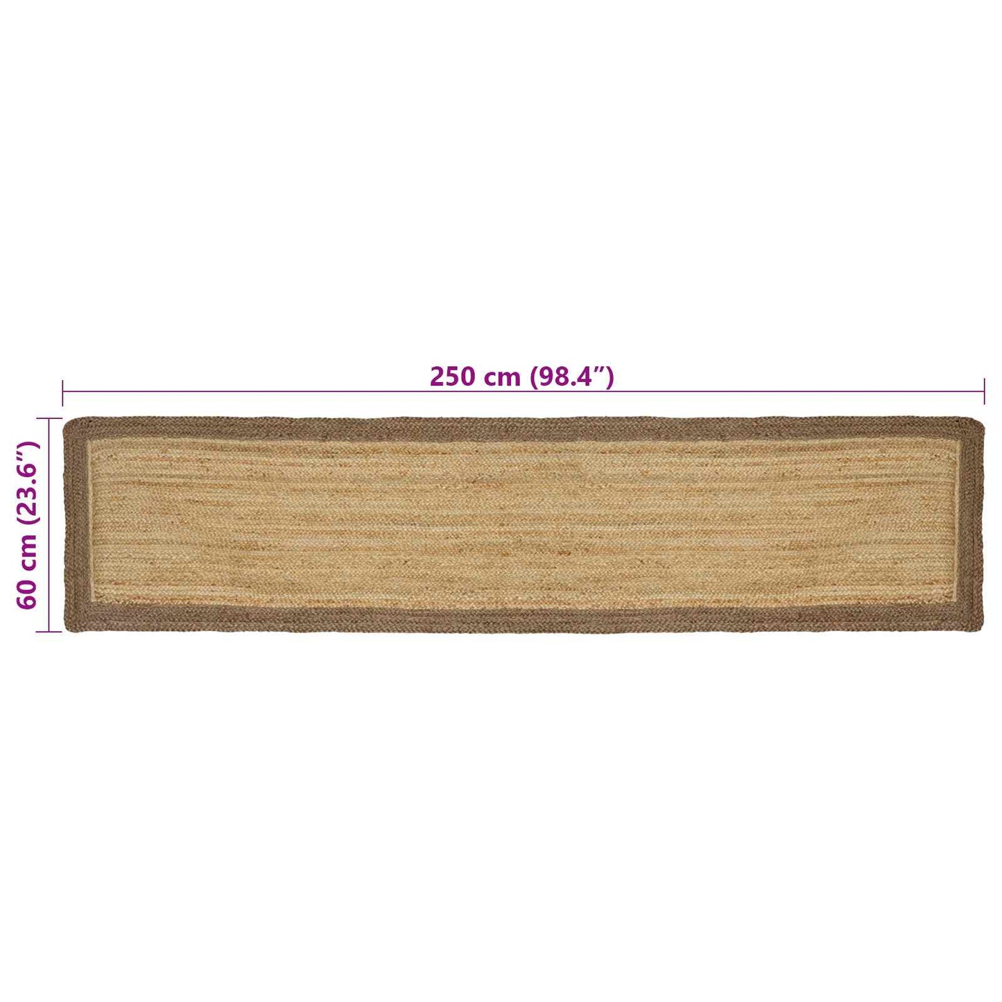 vidaXL Area Rugs Grey 60 x 250 cm Jute