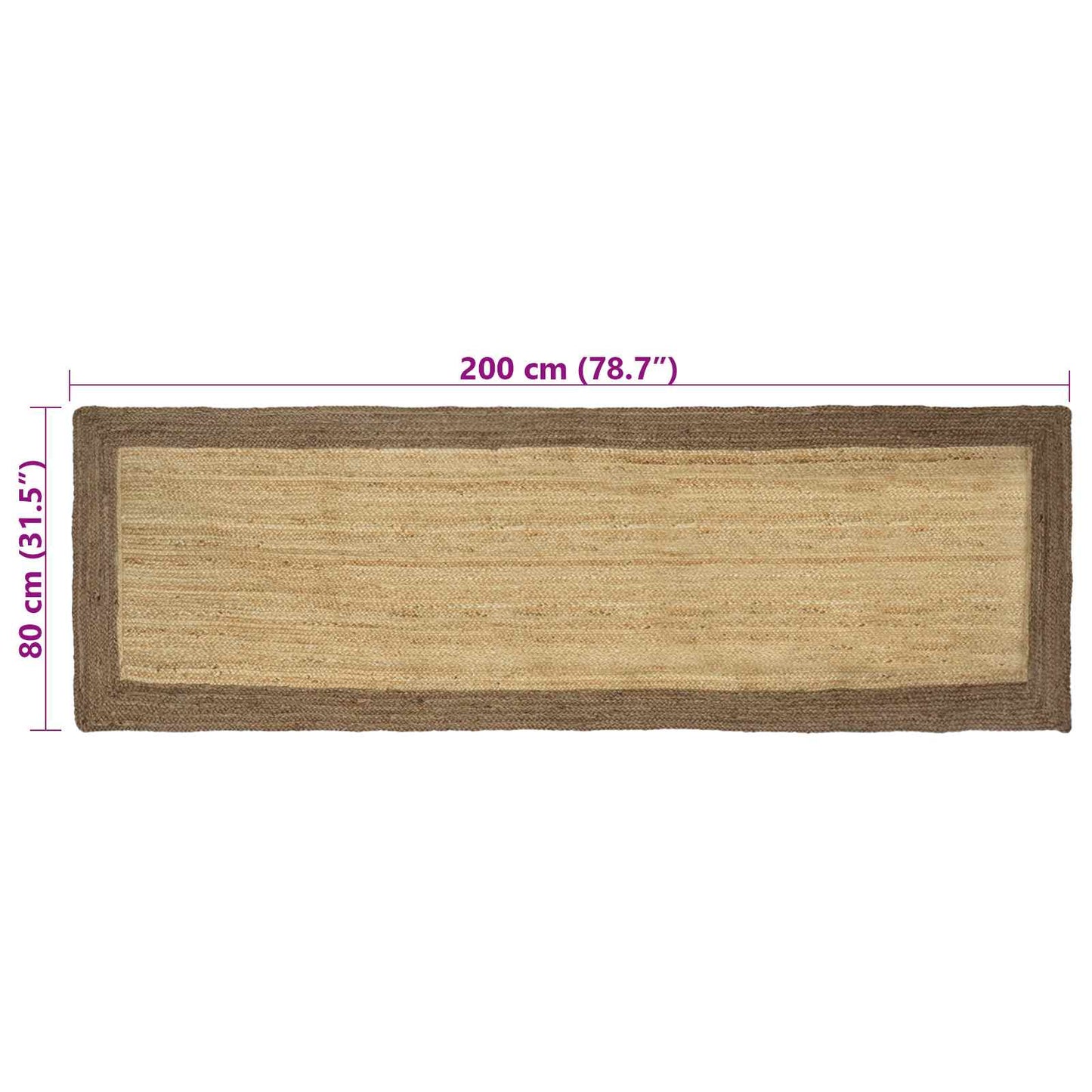 vidaXL Area Rugs Grey 80 x 200 cm Jute