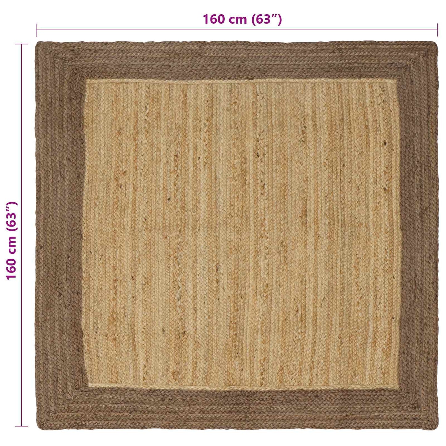 vidaXL Area Rugs Grey 160 x 160 cm Jute