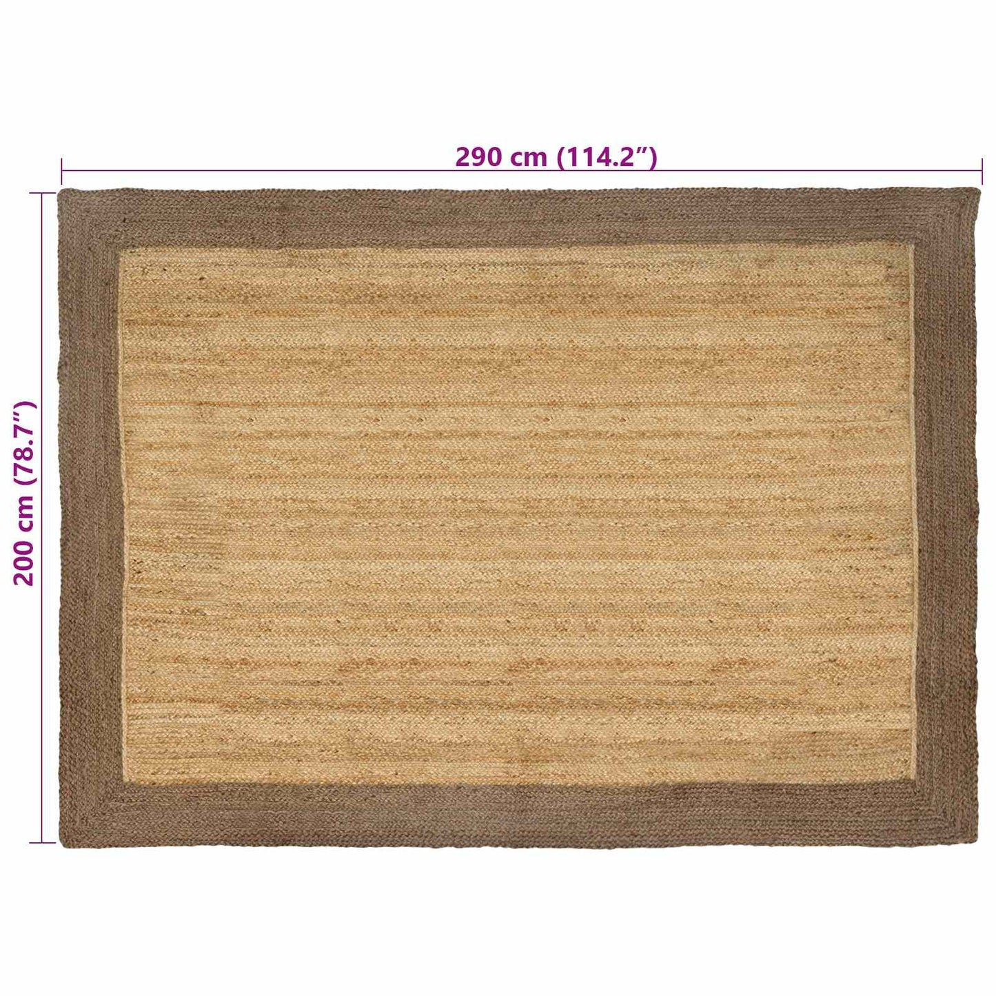 vidaXL Area Rugs Grey 200 x 290 cm Jute