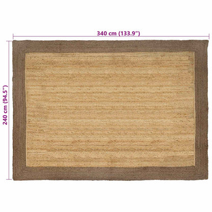 vidaXL Area Rugs Grey 240 x 340 cm Jute