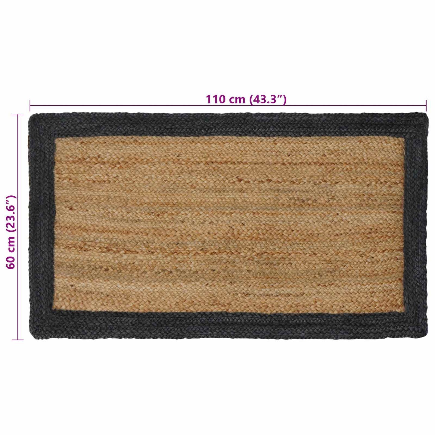 vidaXL Area Rugs Dark Grey 60 x 110 cm Jute