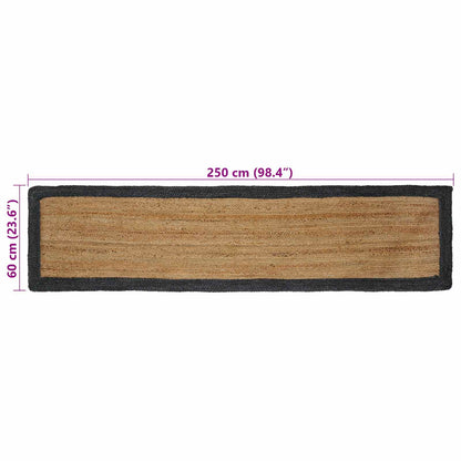 vidaXL Area Rugs Dark Grey 60 x 250 cm Jute