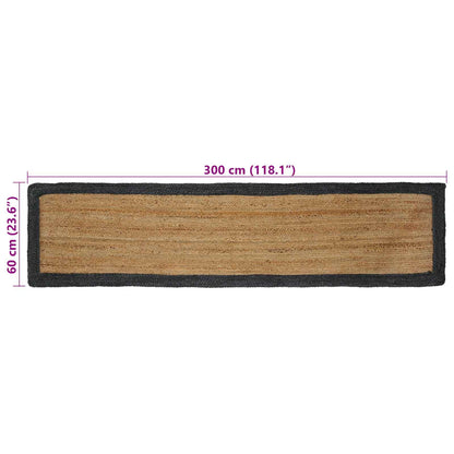 vidaXL Area Rugs Dark Grey 60 x 300 cm Jute