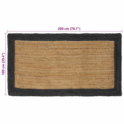 vidaXL Area Rugs Dark Grey 100 x 200 cm Jute