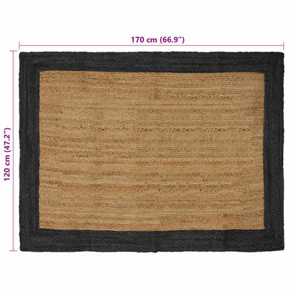 vidaXL Area Rugs Dark Grey 120 x 170 cm Jute