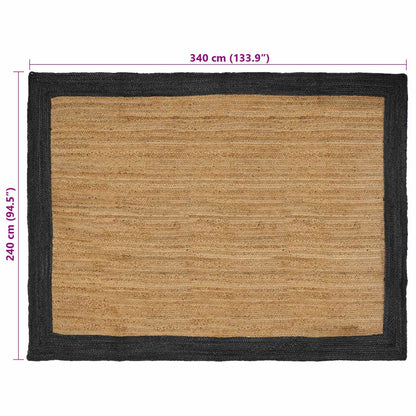 vidaXL Area Rugs Dark Grey 240 x 340 cm Jute