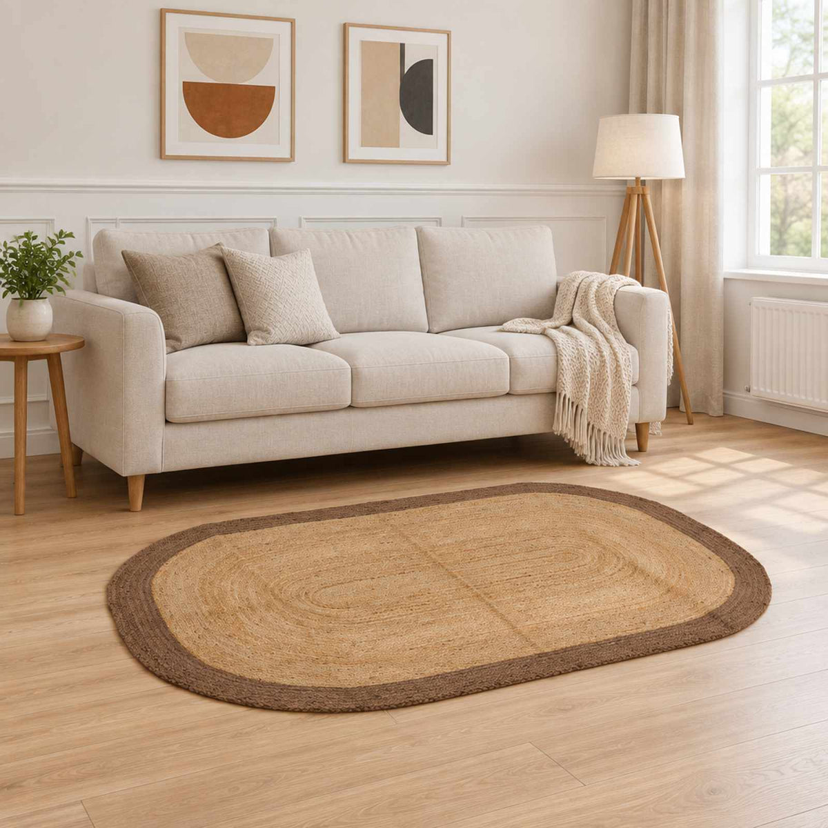 vidaXL Area Rug Grey 100 x 152 cm Jute