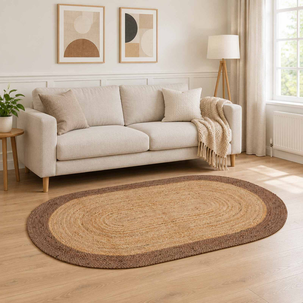 vidaXL Area Rug Grey 152 x 245 cm Jute