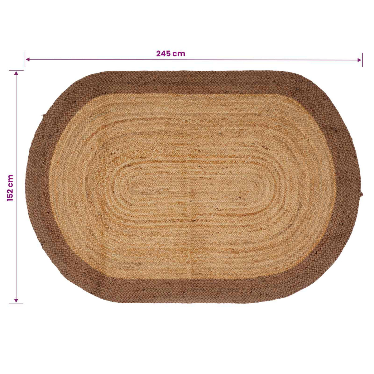 vidaXL Area Rug Grey 152 x 245 cm Jute