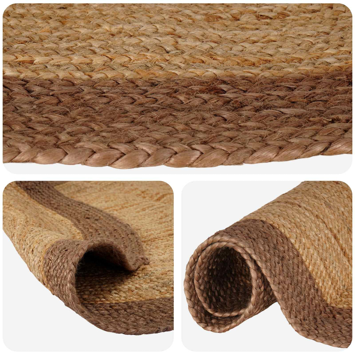 vidaXL Area Rug Grey 205 x 305 cm Jute