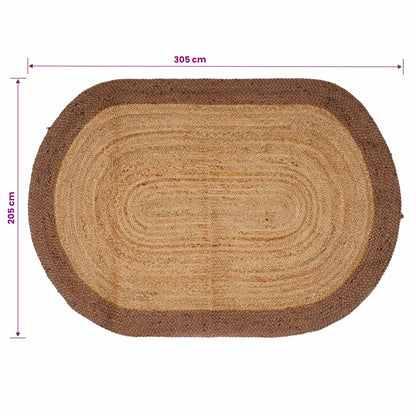 vidaXL Area Rug Grey 205 x 305 cm Jute