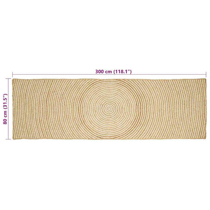 vidaXL Area Rugs White 80 x 300 cm Jute