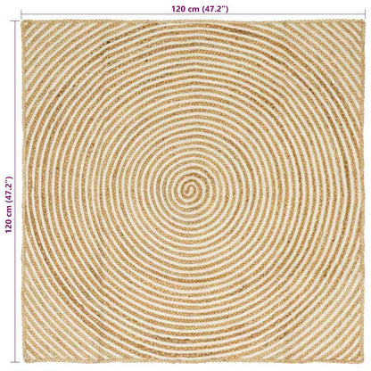 vidaXL Area Rugs White 120 x 120 cm Jute