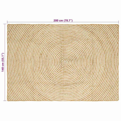 vidaXL Area Rugs White 140 x 200 cm Jute