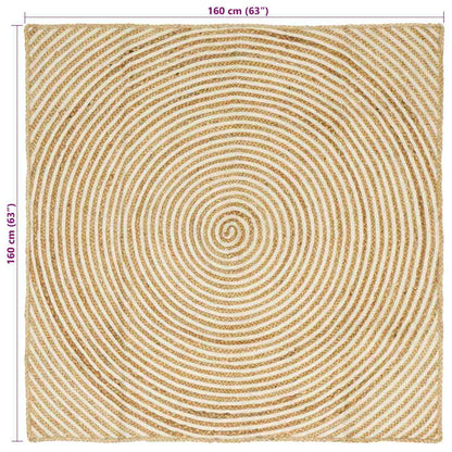 vidaXL Area Rugs White 160 x 160 cm Jute